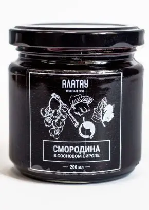 Черная смородина в сосновом сиропе, 200 мл Черная смородина в сосновом сиропе, 200 мл