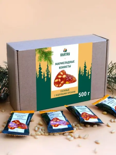 Мармелад сосновый с кедровыми орешками, 500 г Мармелад сосновый с кедровыми орешками, 500 г