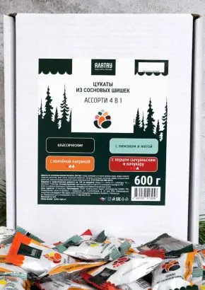 Цукаты сосновые Ассорти 4 вкуса, 600 г Цукаты сосновые Ассорти 4 вкуса, 600 г