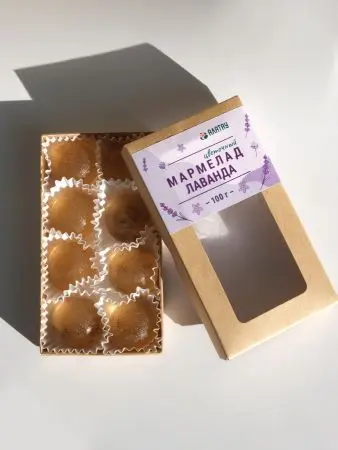 Мармелад цветочный Лаванда в крафтовой упаковке 100 г