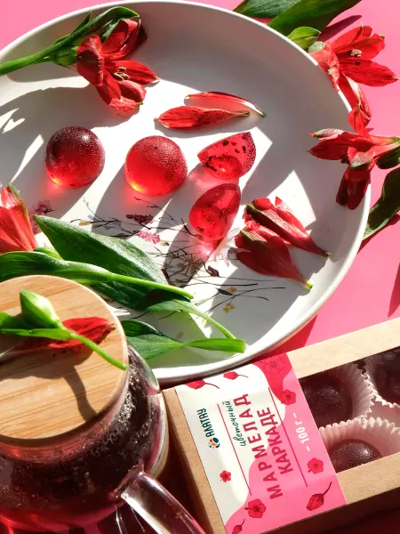 Мармелад цветочный Каркаде в крафтовой упаковке 100 г