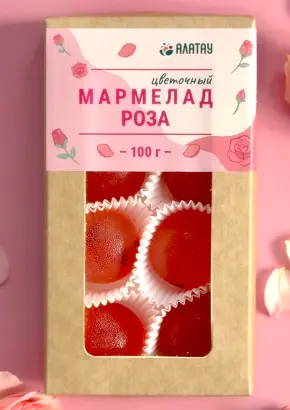 Мармелад цветочный Роза в крафтовой упаковке 100 г Мармелад цветочный Роза в крафтовой упаковке 100 г