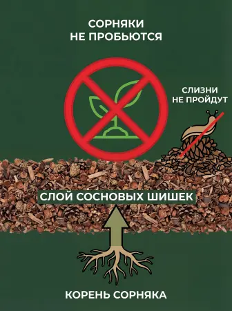 Мульча для комнатных растений из шишек резаных 6 кг Мульча для комнатных растений из шишек резаных 6 кг