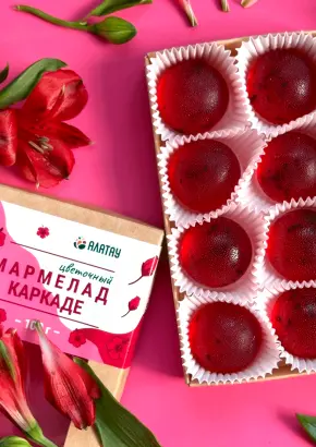 Мармелад цветочный Каркаде в крафтовой упаковке 100 г Мармелад цветочный Каркаде в крафтовой упаковке 100 г