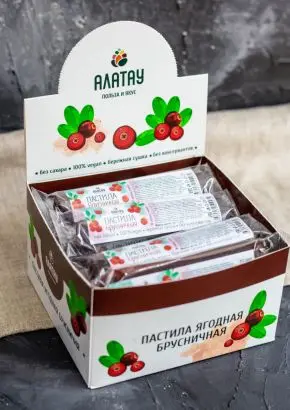 Пастила без сахара ягодная брусничная 900 г Пастила без сахара ягодная брусничная 900 г