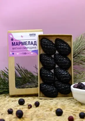 Мармелад ягодный Мятная смородина в крафтовой коробке, 110г Мармелад ягодный Мятная смородина в крафтовой коробке, 110г