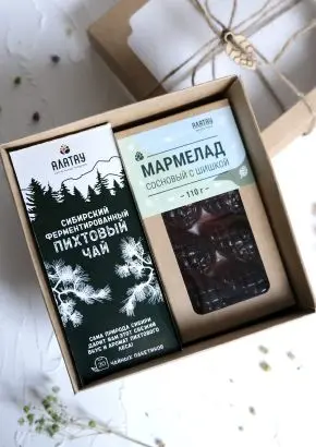 Подарочный набор «Сосновый №3» 4 в 1 (чай и мармелад) Подарочный набор «Сосновый №3» 4 в 1 (чай и мармелад)