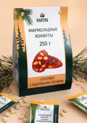 Мармелад сосновый с Кедровыми орешками, 250 гр Мармелад сосновый с Кедровыми орешками, 250 гр